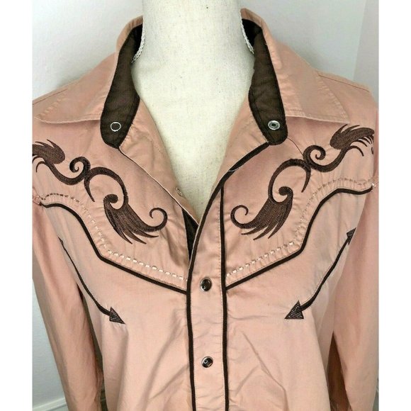 Men's Patron Cito Red Label Snap Button Embroidered Shirt XL - Picture 2 of 6